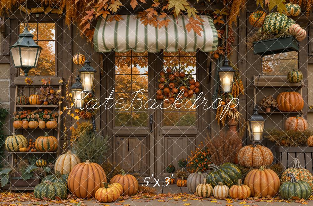 Kate Automne Citrouille Porte Feuilles d'érable Toile de fond conçue par Emetselch - Kate Backdrop FR