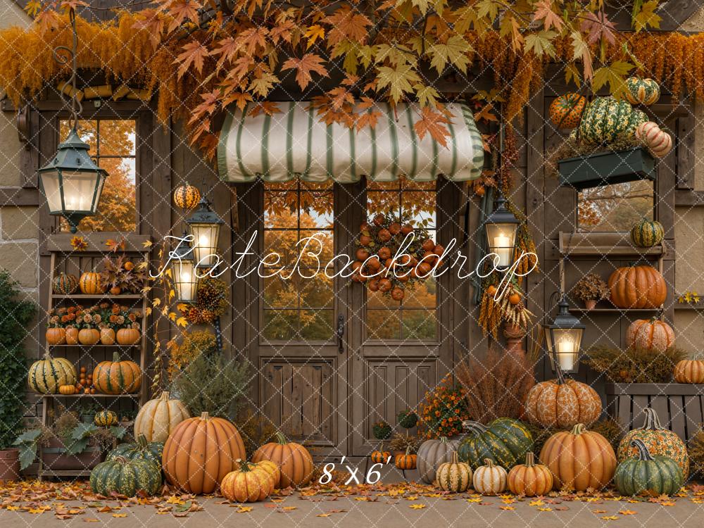Kate Automne Citrouille Porte Feuilles d'érable Toile de fond conçue par Emetselch - Kate Backdrop FR