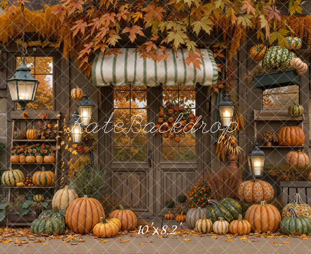 Kate Automne Citrouille Porte Feuilles d'érable Toile de fond conçue par Emetselch - Kate Backdrop FR