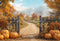 Kate Automne Arrière-cour Citrouille Allée Clôture Toile de fond conçue par Emetselch - Kate Backdrop FR