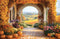 Kate Automne Fleur Citrouille Rétro Arche Champ Toile de fond conçue par Emetselch - Kate Backdrop FR