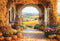 Kate Automne Fleur Citrouille Rétro Arche Champ Toile de fond conçue par Emetselch - Kate Backdrop FR