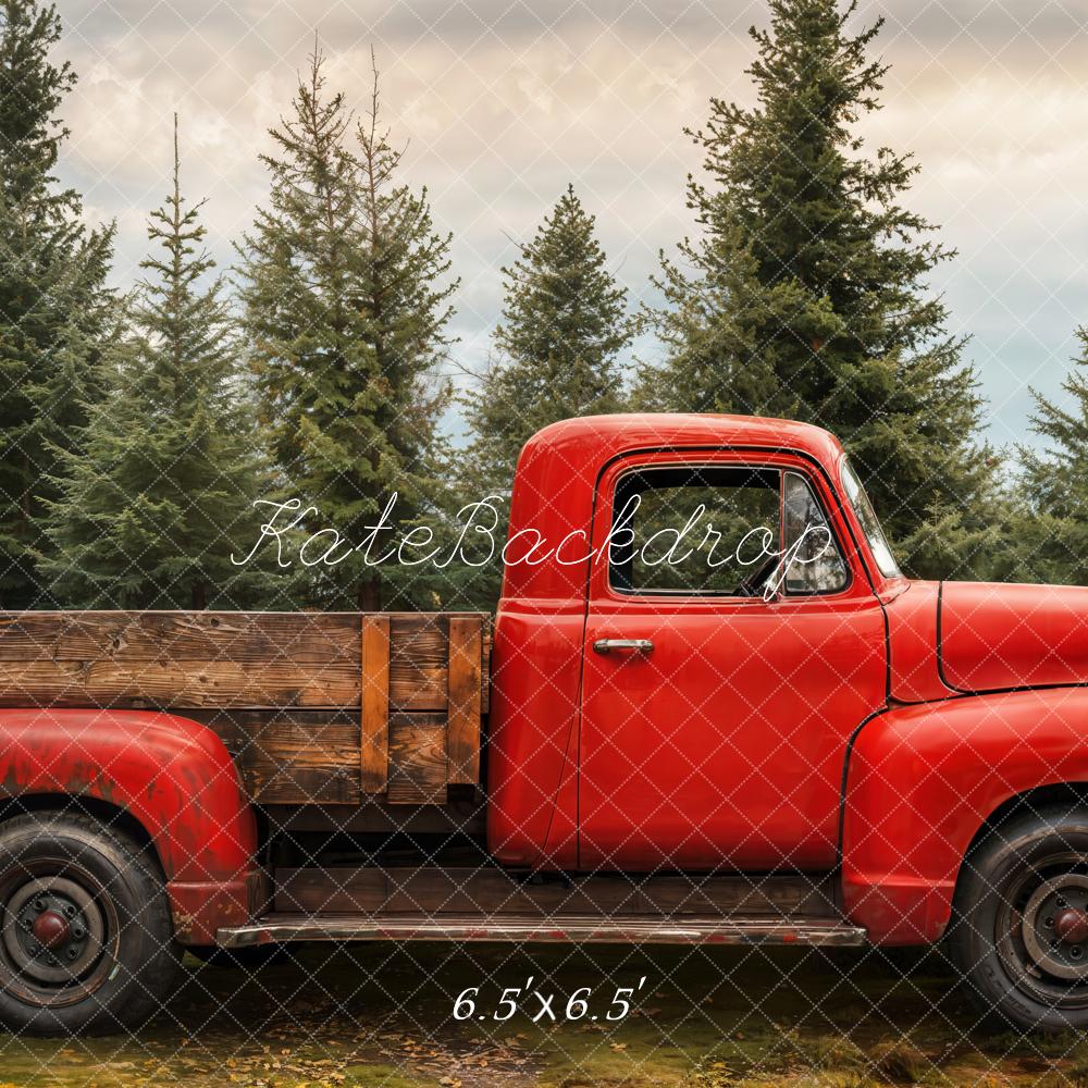 Kate Noël Camion Rouge Forêt Toile de fond conçue par Emetselch - Kate Backdrop FR