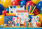 Kate Scolaire Crayons Coloré Ballons Peinture Toile de fond conçue par Emetselch - Kate Backdrop FR