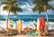 Kate Été Planches de surf Plage Mer Toile de fond conçue par Emetselch - Kate Backdrop FR