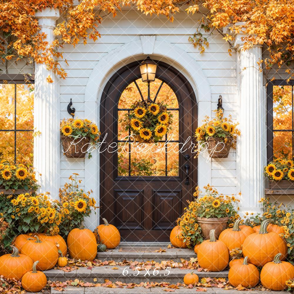 Kate Automne Tournesols Citrouilles Porte Toile de fond conçue par Emetselch - Kate Backdrop FR