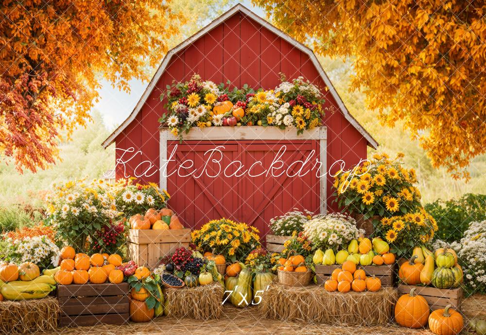 Kate Automne Grange Fruits Fleurs Érable Toile de fond conçue par Emetselch - Kate Backdrop FR