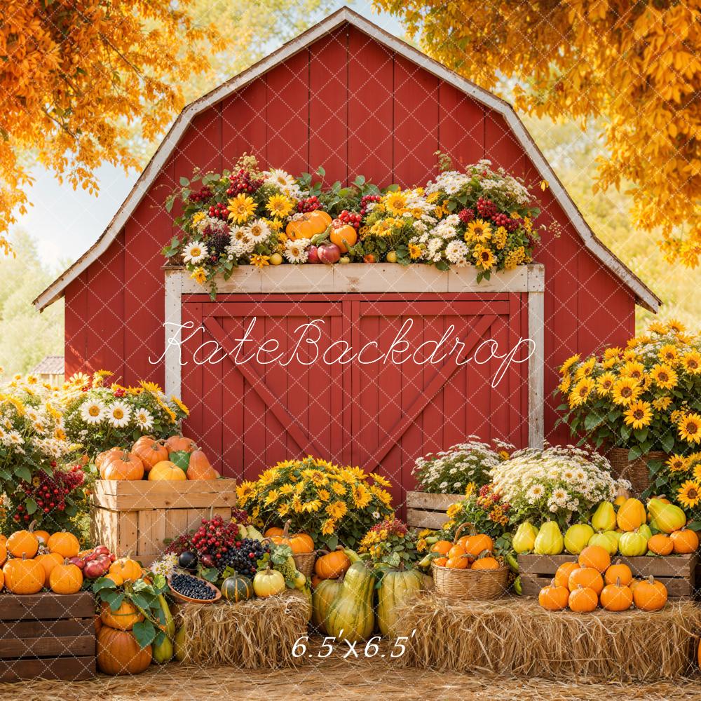 Kate Automne Grange Fruits Fleurs Érable Toile de fond conçue par Emetselch - Kate Backdrop FR