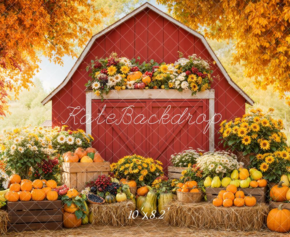Kate Automne Grange Fruits Fleurs Érable Toile de fond conçue par Emetselch - Kate Backdrop FR