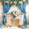 Kate Noël Rideaux bleus Cheminée Cadeaux Toile de fond conçue par Emetselch - Kate Backdrop FR
