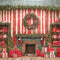 Kate Noël Cheminée Rouge Mur en bois Cadeaux Toile de fond conçue par Emetselch - Kate Backdrop FR