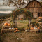 Kate Automne Tournesol Citrouille Grange Porte Toile de fond conçue par Emetselch - Kate Backdrop FR