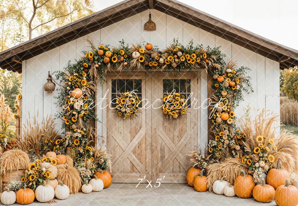 Kate Automne Grange Tournesol Citrouilles Toile de fond conçue par Emetselch - Kate Backdrop FR