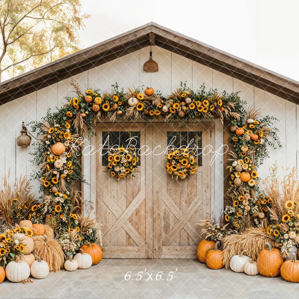 Kate Automne Grange Tournesol Citrouilles Toile de fond conçue par Emetselch - Kate Backdrop FR