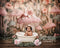 Kate Maison Champignon Rose Fée Fleur Toile de fond conçu par Ashley Paul - Kate Backdrop FR