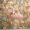 Kate Maison Champignon Rose Fée Fleur Toile de fond conçu par Ashley Paul - Kate Backdrop FR