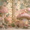 Kate Maison Champignon Rose Forêt Lumières Toile de fond conçu par Ashley Paul - Kate Backdrop FR