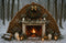 Kate Noël Hiver Extérieur Cheminée Forêt Toile de fond conçu par Ashley Paul