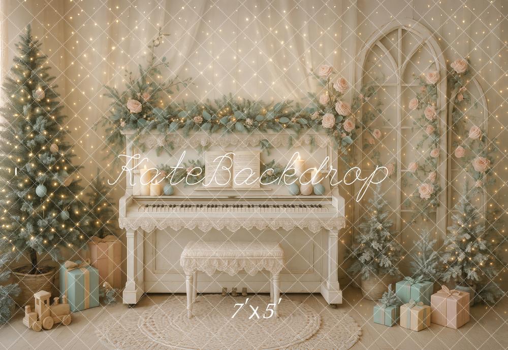 Kate Noël Cadeaux Piano Roses Arbre Toile de fond conçu par Ashley Paul - Kate Backdrop FR