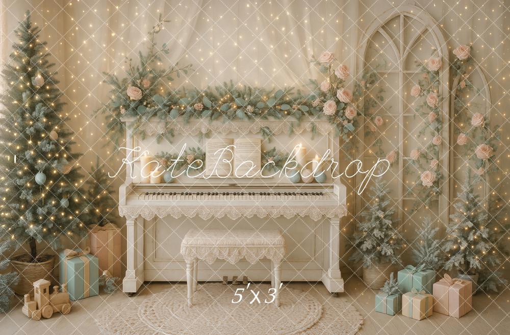 Kate Noël Cadeaux Piano Roses Arbre Toile de fond conçu par Ashley Paul - Kate Backdrop FR