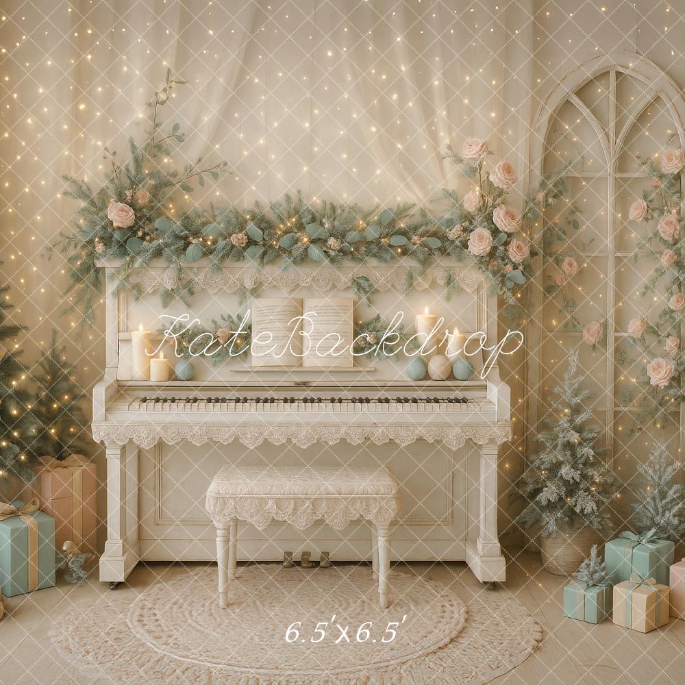 Kate Noël Cadeaux Piano Roses Arbre Toile de fond conçu par Ashley Paul - Kate Backdrop FR