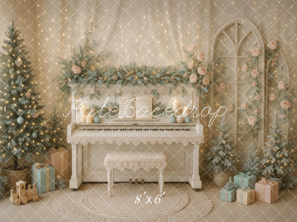 Kate Noël Cadeaux Piano Roses Arbre Toile de fond conçu par Ashley Paul - Kate Backdrop FR