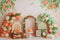 Kate Anniversaire Pêche Ballon Arche Toile de fond conçue par Patty Roberts - Kate Backdrop FR