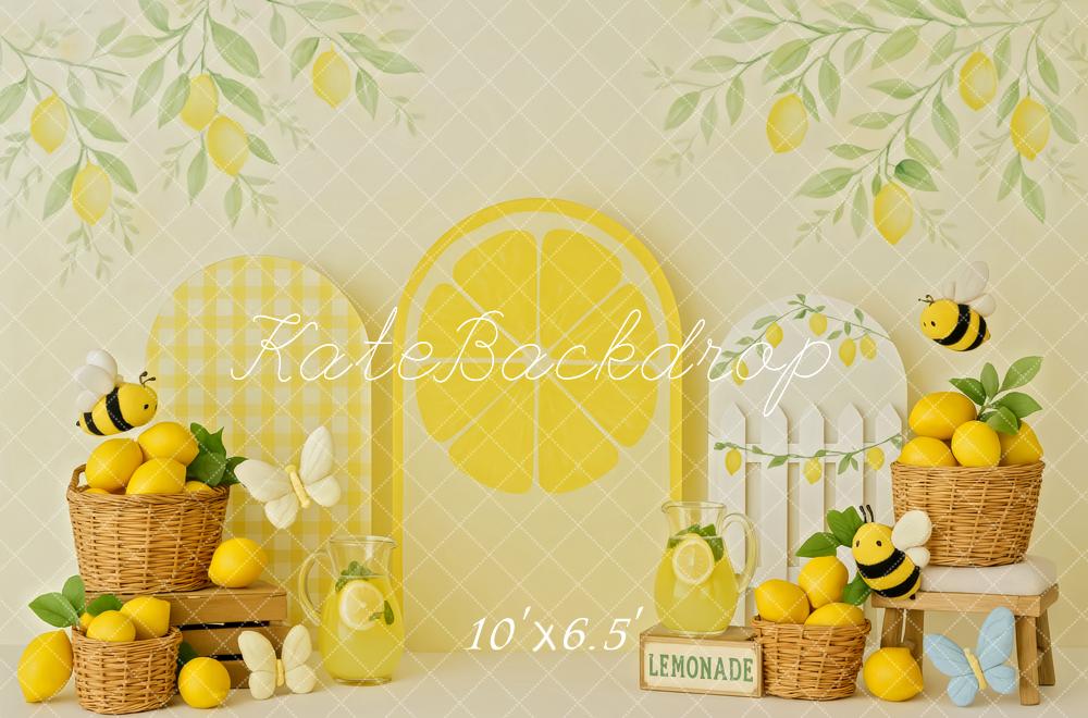 Kate Été Citron Abeille Arches Toile de fond conçue par Patty Roberts - Kate Backdrop FR
