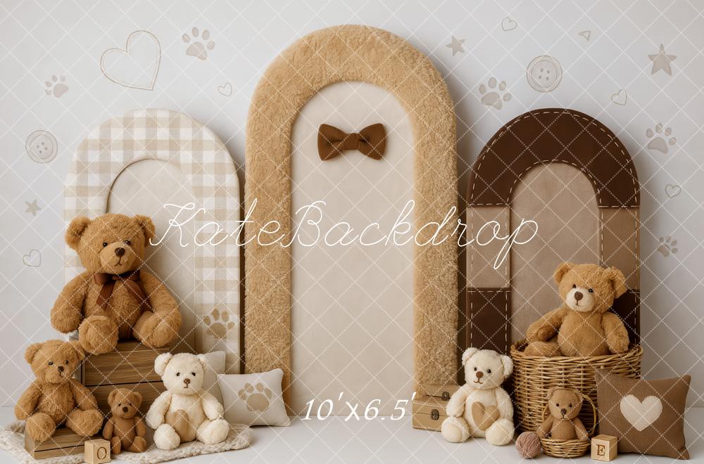 Kate Anniversaire Ours en peluche Arches Toile de fond conçue par Patty Roberts - Kate Backdrop FR