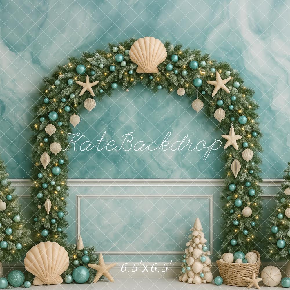 Kate Sapin de Noël Arche Étoile de mer Toile de fond conçue par Megan Leigh - Kate Backdrop FR