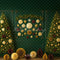 Kate Sapin de Noël Décors Mur Rétro Vert Toile de fond conçue par Megan Leigh