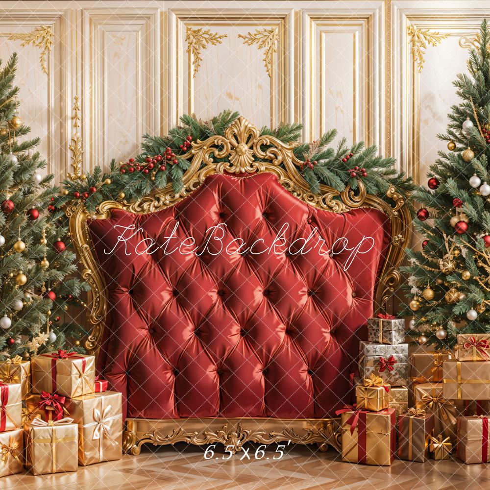 Kate Sapin de Noël Tête de lit Cadeaux Rouge Toile de fond conçue par Emetselch - Kate Backdrop FR