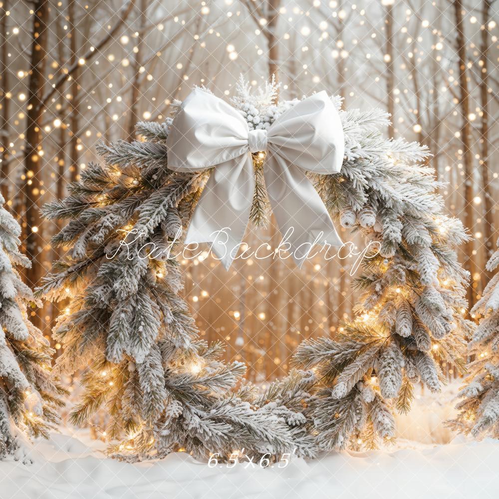 Kate Noël Neige Forêt Lumières Toile de fond conçue par Emetselch