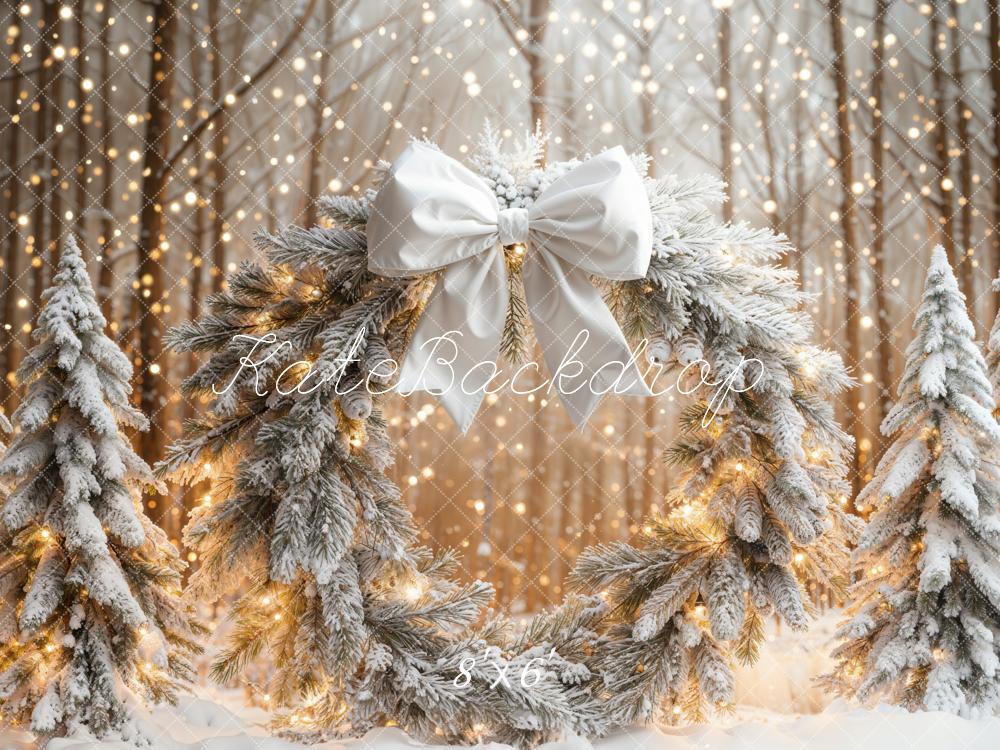 Kate Noël Neige Forêt Lumières Toile de fond conçue par Emetselch - Kate Backdrop FR