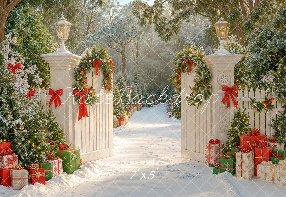 Kate Noël Neige Portail Jardin Chemin Toile de fond conçue par Emetselch