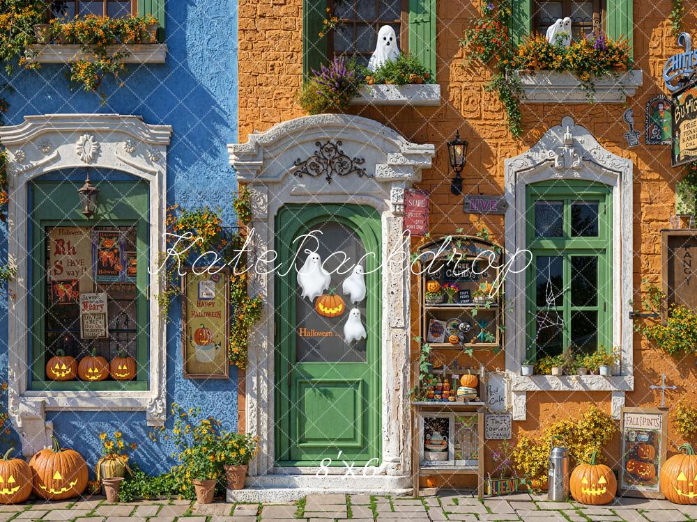 Kate Halloween Rue Boutique Fantômes Toile de fond conçue par Emetselch