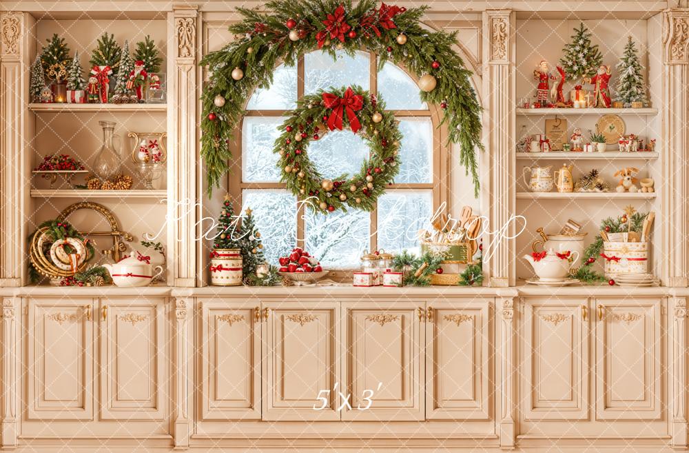 Kate Noël Cuisine Étagères Fenêtre Toile de fond conçue par Emetselch - Kate Backdrop FR