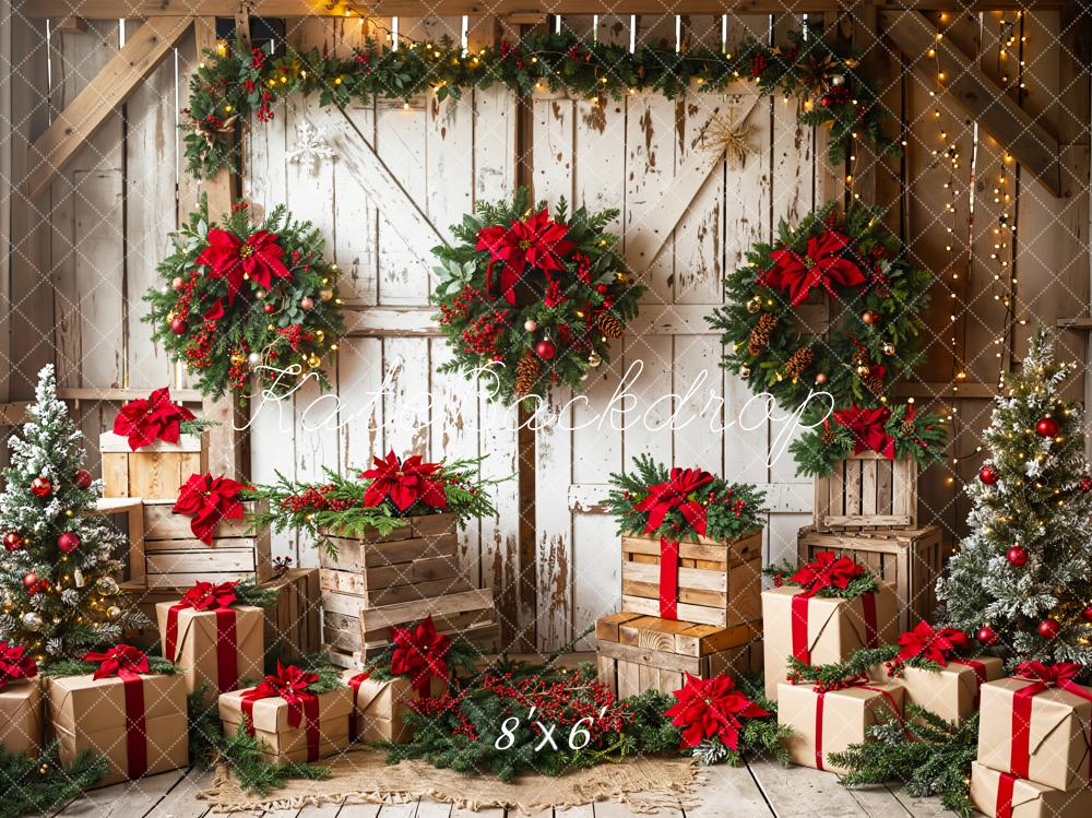 Kate Noël Rustique Grange Porte Cadeaux Toile de fond conçue par Emetselch - Kate Backdrop FR