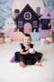 Kate Halloween Maison Chat Fantôme Ballons Toile de fond conçue par Mini MakeBelieve - Kate Backdrop FR