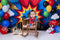 Kate Bande Dessinée Ville Ballons Étoiles Toile de fond conçue par Mini MakeBelieve