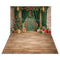 Kate Noël Porte Cadeaux Rideaux Vert Toile de fond+Brun clair Sol en bois Toile de fond