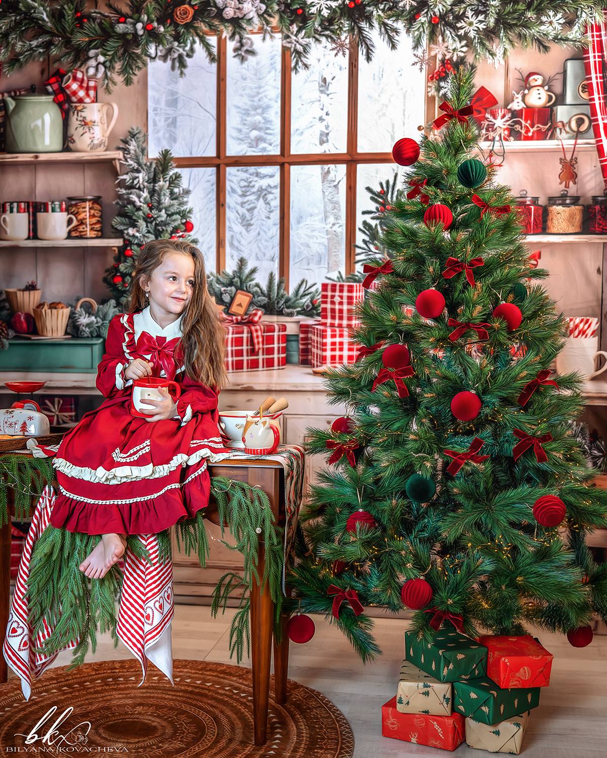 Kate Noël Cuisine Fenêtre Cadeaux Placard Toile de fond conçue par Emetselch - Kate Backdrop FR