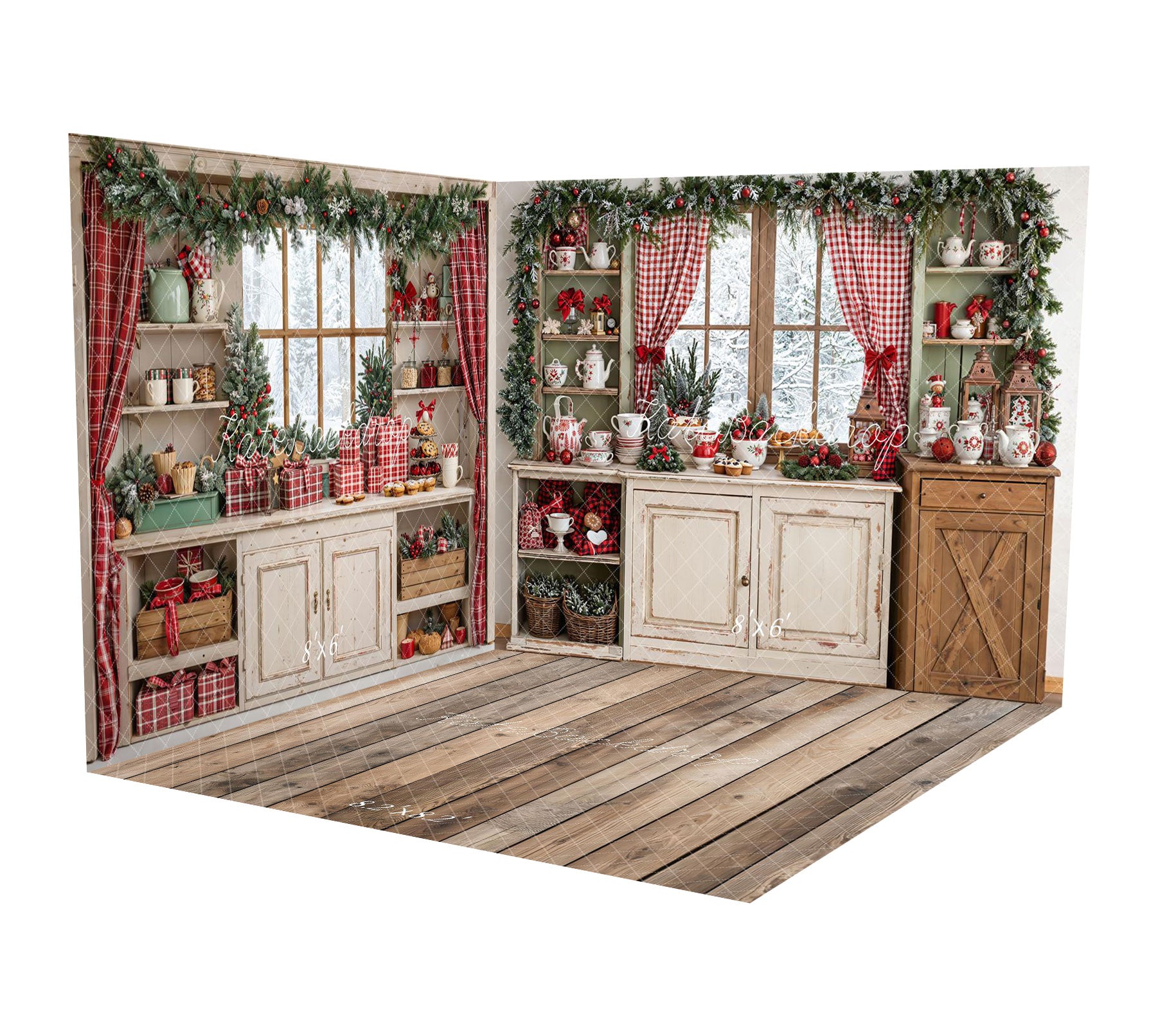 Kate Noël Cuisine Rustique Armoires Fenêtre Ensemble de chambre