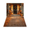 Kate Halloween Citrouilles Feuilles Maison Toile de fond+Automne Pierre Feuilles Sol Toile de fond