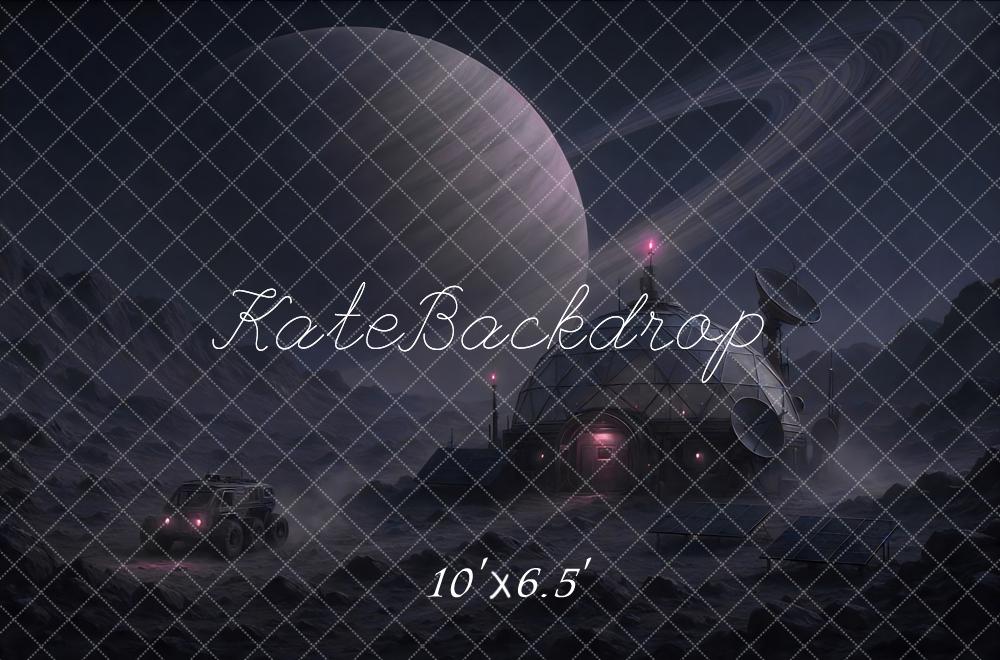 Kate Planète Futuriste Space Nuit Saturne Toile de fond conçue par Mini MakeBelieve - Kate Backdrop FR