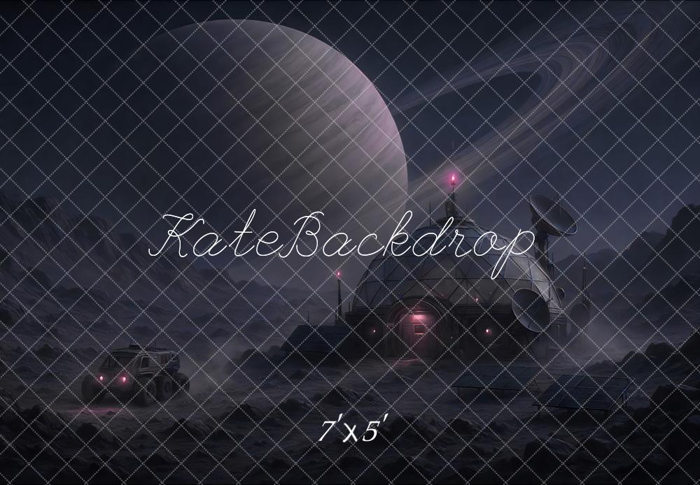 Kate Planète Futuriste Space Nuit Saturne Toile de fond conçue par Mini MakeBelieve - Kate Backdrop FR