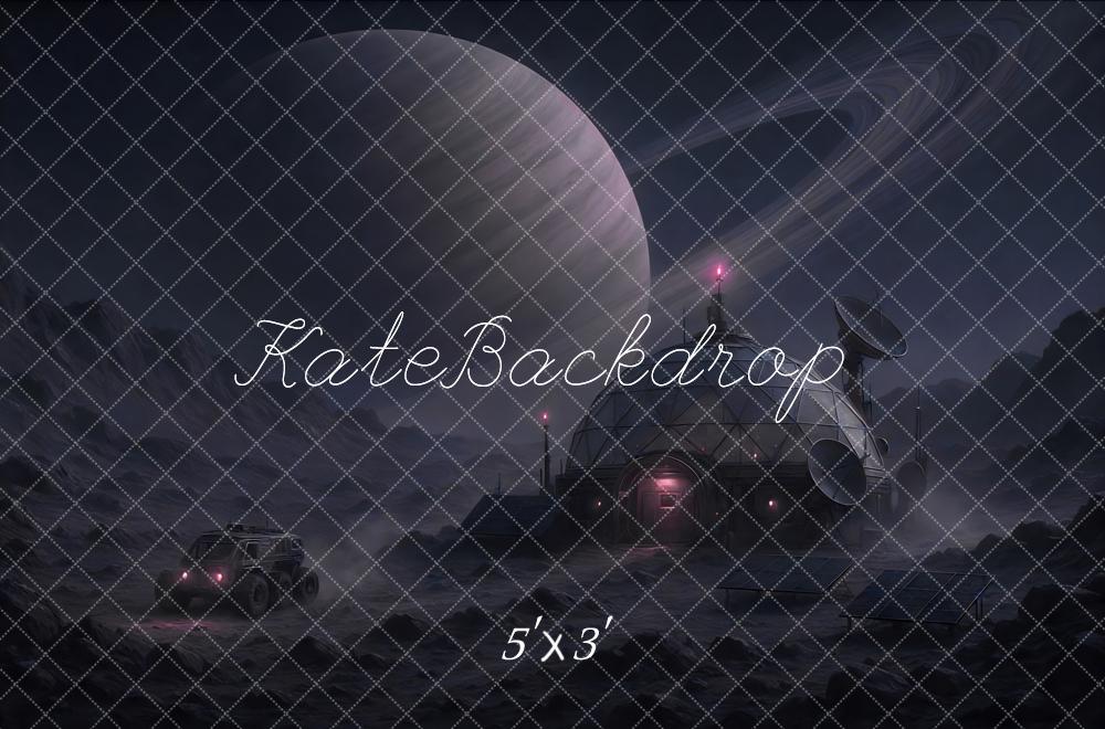 Kate Planète Futuriste Space Nuit Saturne Toile de fond conçue par Mini MakeBelieve - Kate Backdrop FR