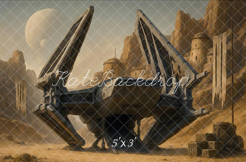 Kate Vaisseau Spatial Futuriste Désert Toile de fond conçue par Mini MakeBelieve - Kate Backdrop FR