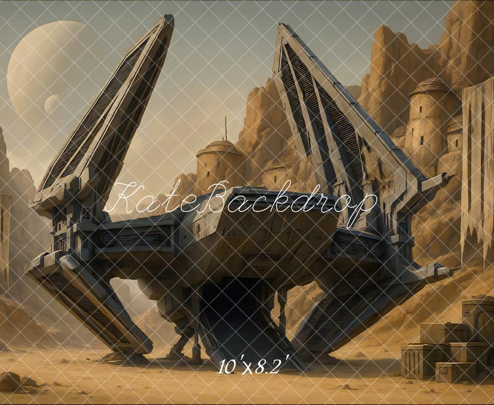 Kate Vaisseau Spatial Futuriste Désert Toile de fond conçue par Mini MakeBelieve - Kate Backdrop FR