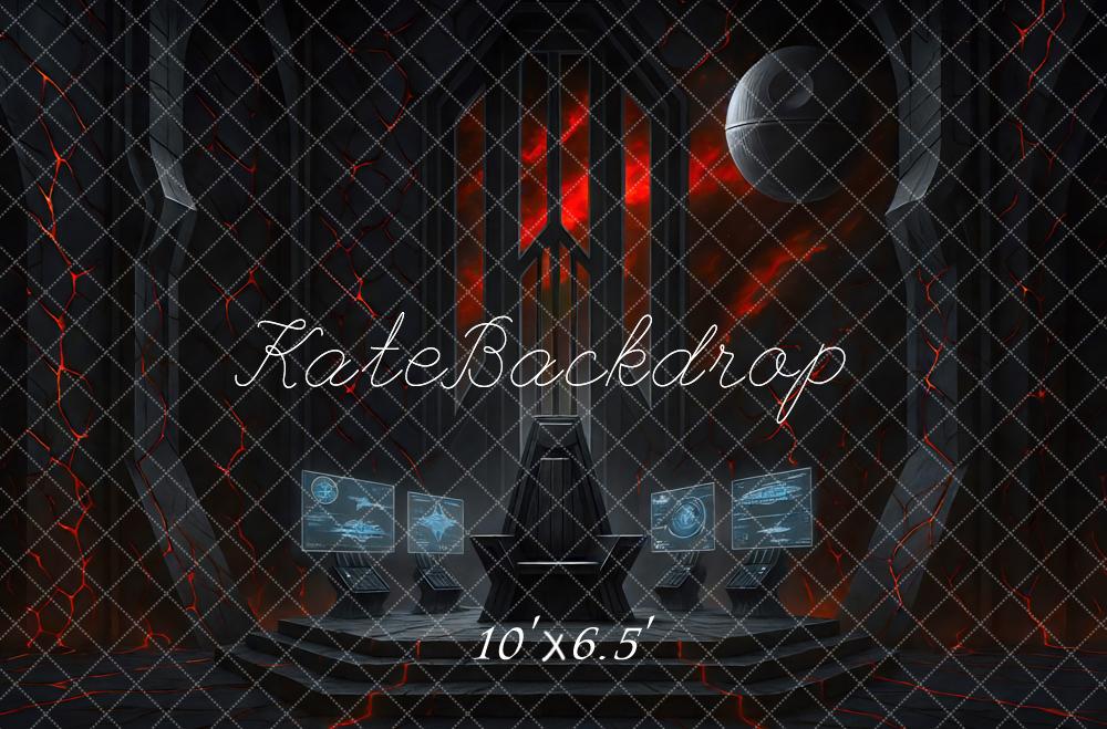 Kate Station Spatiale Science-fiction Noir Toile de fond conçue par Mini MakeBelieve - Kate Backdrop FR